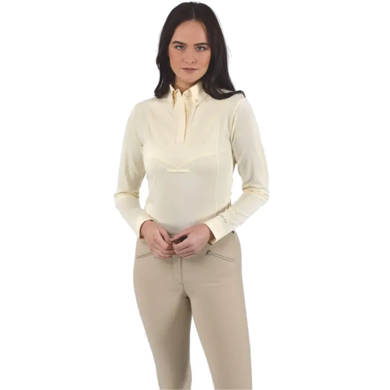 Shires Aubrion Long Sleeve Tie Shirt - Yellow